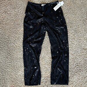 CHETTA B Black Sequin Dress Pants Sherrie Bloom Peter Noviello in Sz 12  NWT